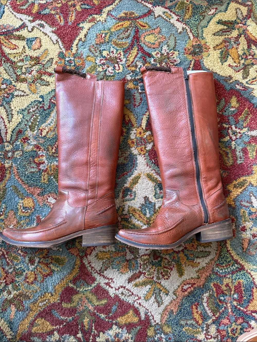 Free People Brown Leather Knee-High Boots